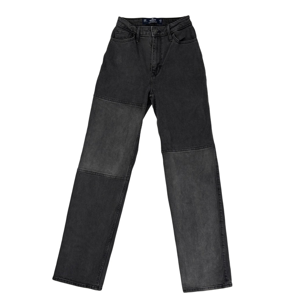Hollister Ultra High Rise‎ Dad Jeans W23 L31 Black Vintage Wash Patchwork